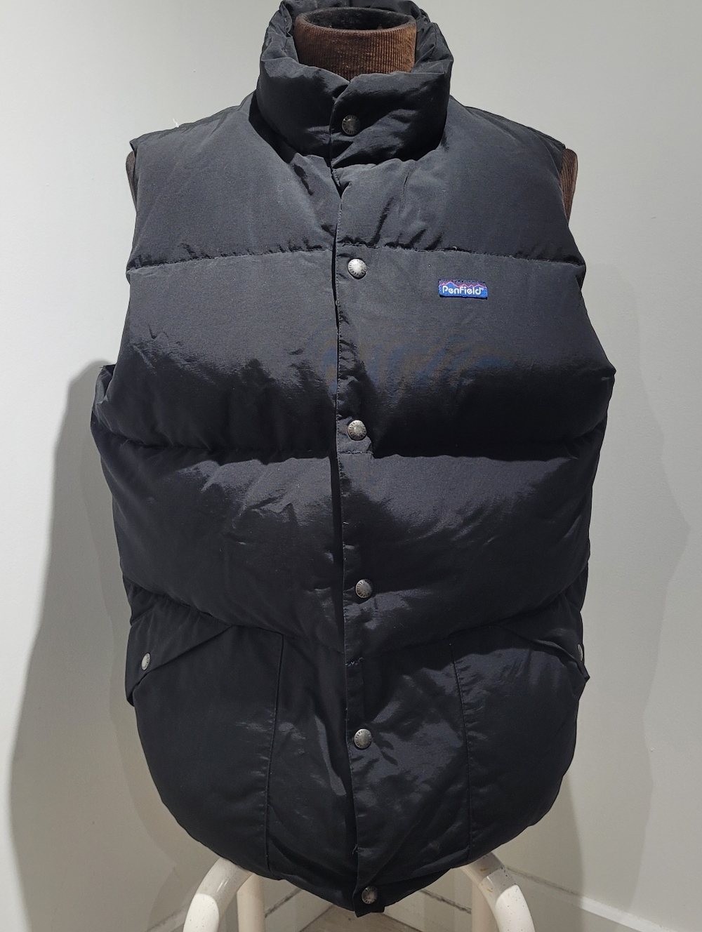 Penfield Mens Outback 60/40 Cotton-Nylon High Neck Puffer Vest XL Black Gorpcore